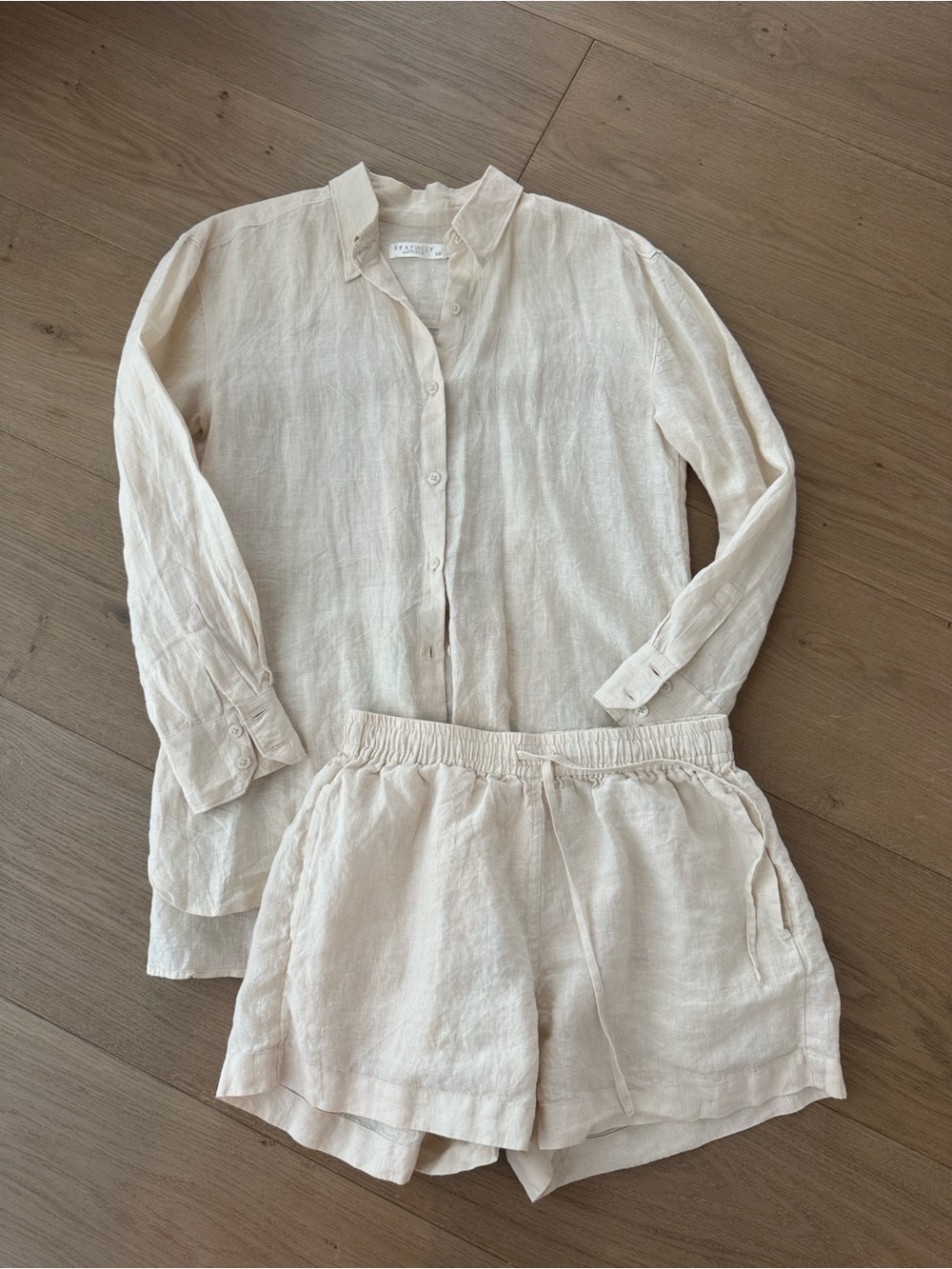 Seafolly Breeze Beach Shorts in Natural Linen REVOLVE size XS